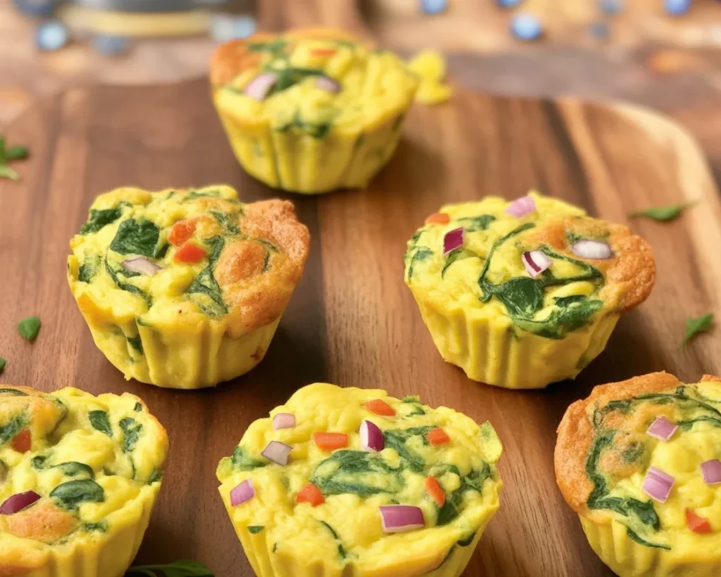 Easy Air Fryer Egg Bite Cups served with toppings for a healthy breakfast